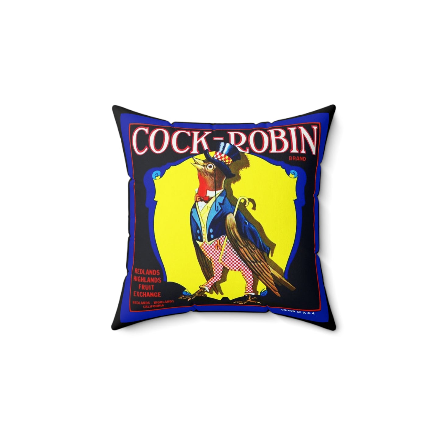 Cock-Robin Square Pillow