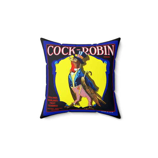Cock-Robin Square Pillow