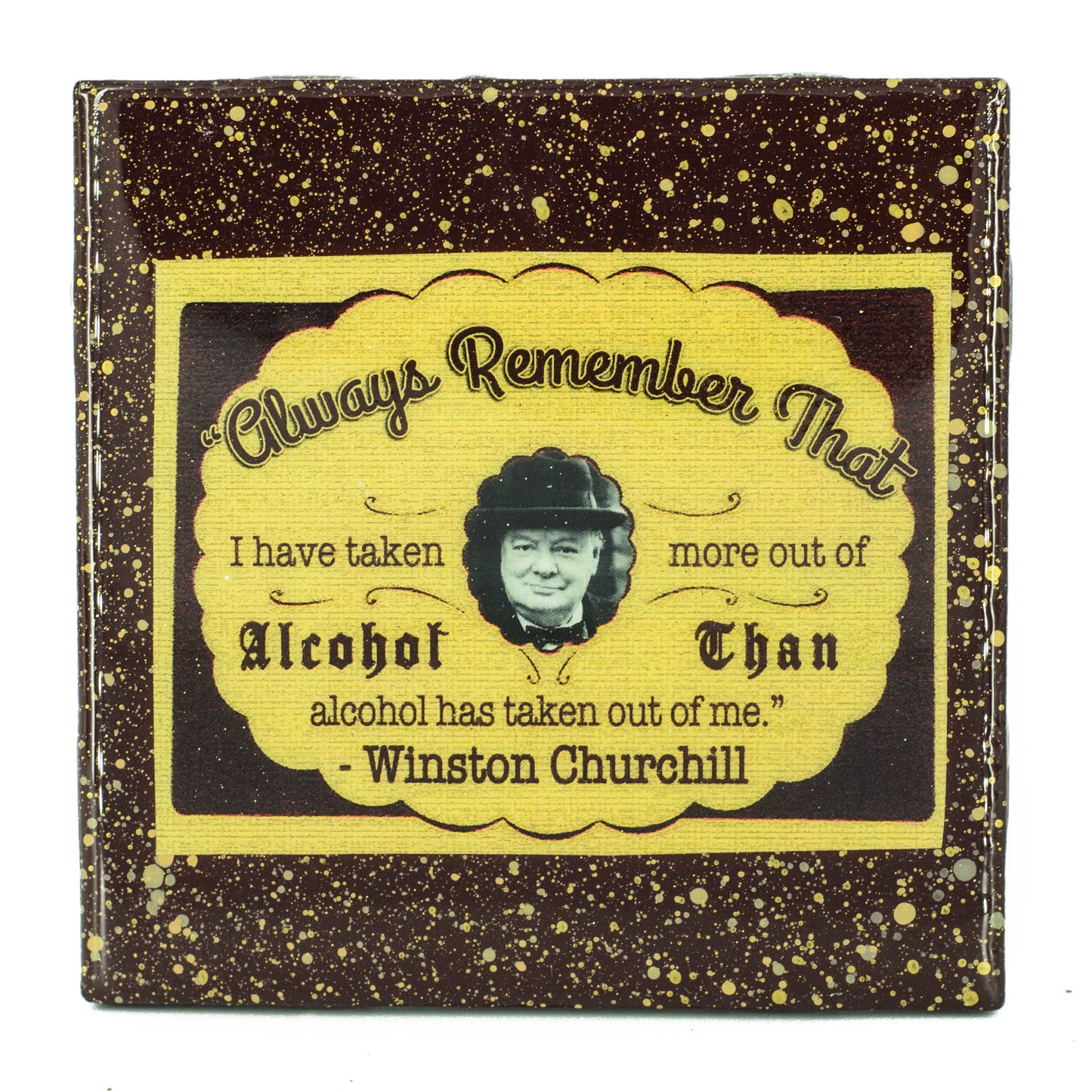 Handmade Coaster Quote Coaster - Winston Churchill - Handmade Recycled Tile Coaster