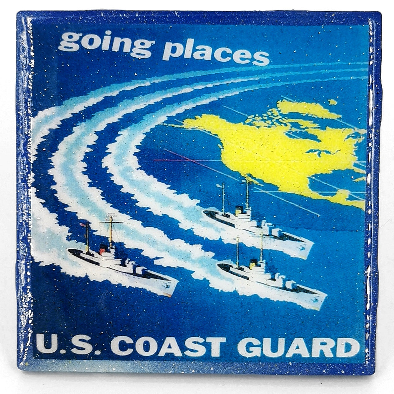 Handmade Coaster - Coast Guard - Vintage Art