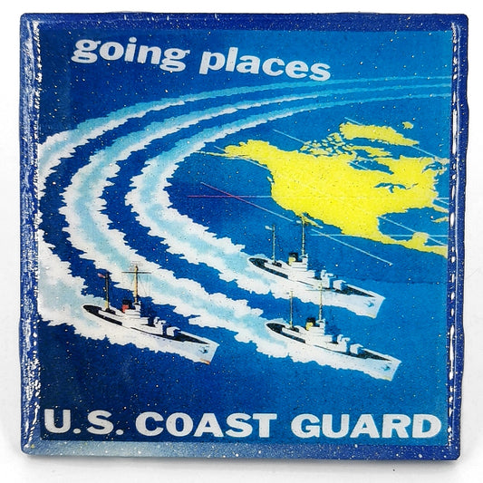 Handmade Coaster - Coast Guard - Vintage Art